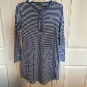 Lauren night shirt, size small, blue and white, good condition